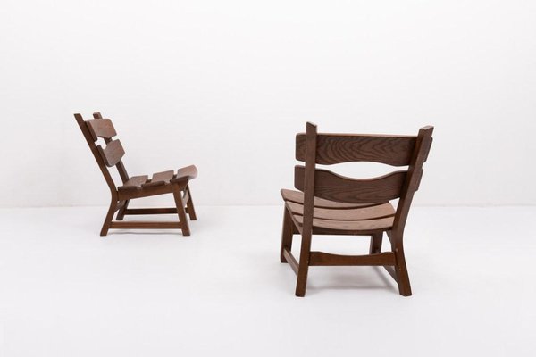 Dutch Stained Oak Chairs by Dittmann & Co. for Awa, 1970s, Set of 5-KMC-1740030