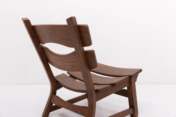 Dutch Stained Oak Chairs by Dittmann & Co. for Awa, 1970s, Set of 5-KMC-1740030