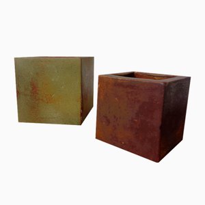 Dutch Studio Cube Ceramic Vases by Mobach, 1960s, Set of 2-RDW-1778421