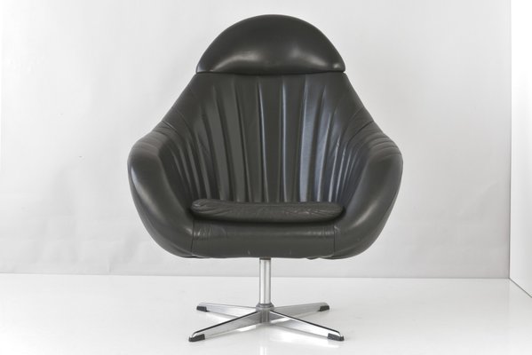 Dutch Swivel Bucket Chair in Leather, 1960-LOB-1235787