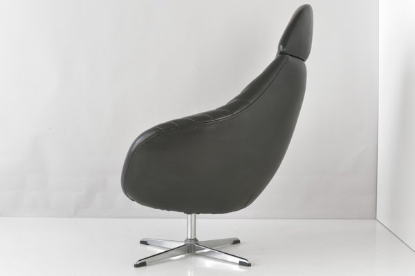 Dutch Swivel Bucket Chair in Leather, 1960-LOB-1235787