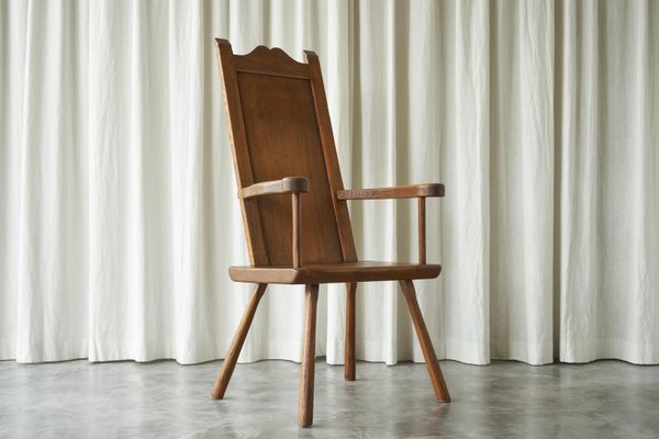 Dutch Vernacular Armchair in Oak by J. R. Hoogezand, 1920s-FEW-2024257