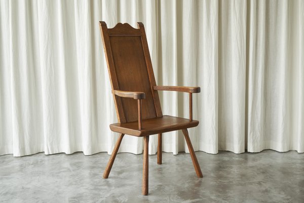 Dutch Vernacular Armchair in Oak by J. R. Hoogezand, 1920s-FEW-2024257