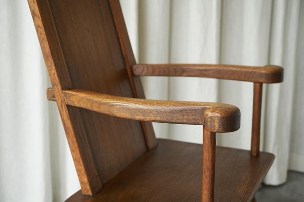 Dutch Vernacular Armchair in Oak by J. R. Hoogezand, 1920s-FEW-2024257