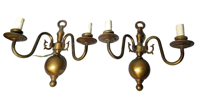 Dutch Wall Lights, 1930s, Set of 2-ZVO-1787850