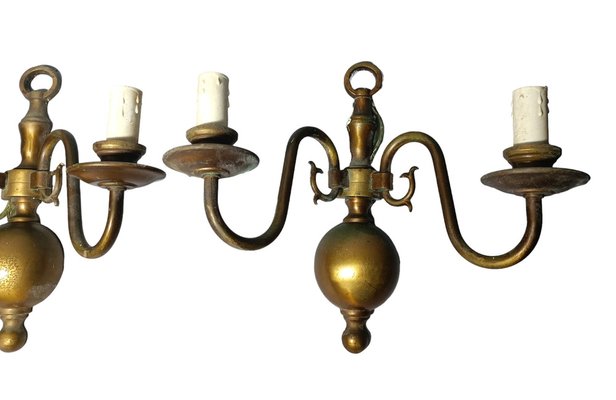 Dutch Wall Lights, 1930s, Set of 2-ZVO-1787850