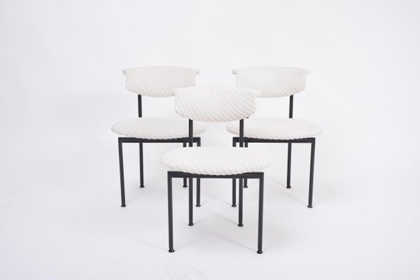 Dutch White Alpha Chairs by Rudolf Wolf for Meander, 1960s, Set of 3-FN-1187364