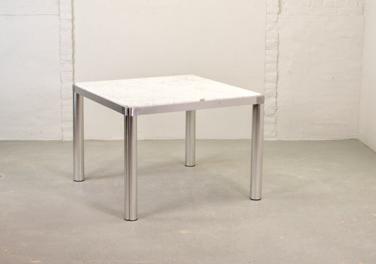 Dutch White Marble and Aluminium Model 100 Dining Table by Kho Liang Ie & Wim Crouwel for Artifort, The Netherlands, 1970s