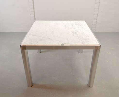 Dutch White Marble and Aluminium Model 100 Dining Table by Kho Liang Ie & Wim Crouwel for Artifort, The Netherlands, 1970s-IXC-834041