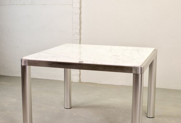 Dutch White Marble and Aluminium Model 100 Dining Table by Kho Liang Ie & Wim Crouwel for Artifort, The Netherlands, 1970s-IXC-834041