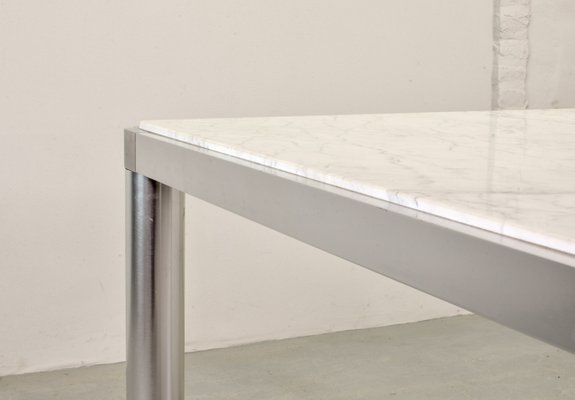 Dutch White Marble and Aluminium Model 100 Dining Table by Kho Liang Ie & Wim Crouwel for Artifort, The Netherlands, 1970s-IXC-834041