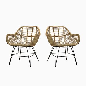 Dutch Wicker & Steel Chairs, Set of 2-MO-741469