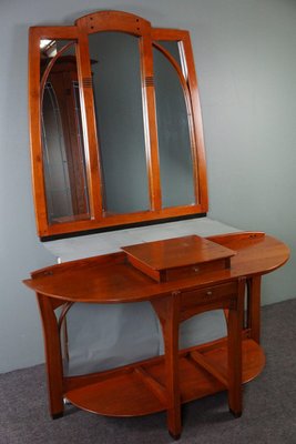 Dutch Wooden Dressing Table with Mirror, Set of 2-HPP-1783175