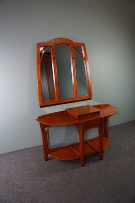 Dutch Wooden Dressing Table with Mirror, Set of 2-HPP-1783175