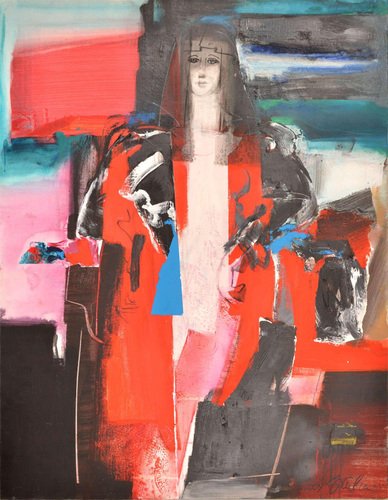 Dzemma Skulme, from the Cycle My Caryatids, Acrylic on Canvas, 21st Century