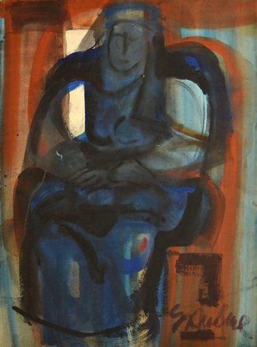 Dzemma Skulme, The Image of a Woman, Mixed Media, 20th Century