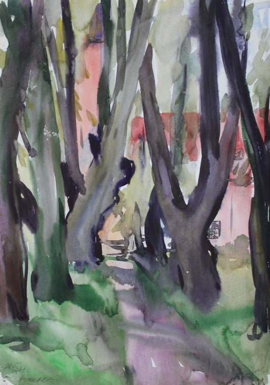 Dzidra Ezergaile, Alley, 1961, Watercolor