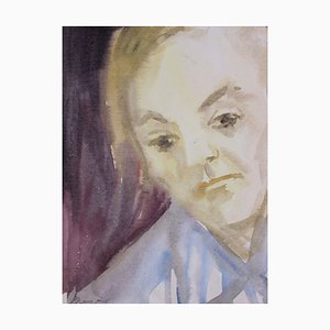 Dzidra Ezergaile, Portrait, 1960s, Watercolor on Paper-FNC-1803978