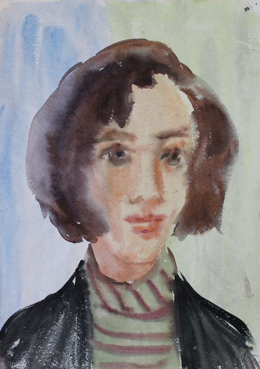 Dzidra Ezergaile, Portrait, 1961, Watercolor on Paper