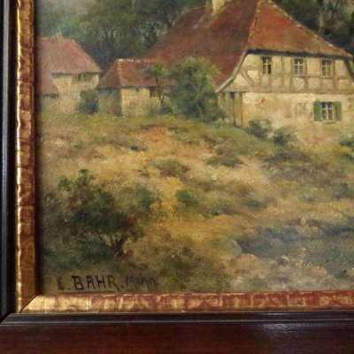 E. Bahr, Painting, Oil on Wood, Framed-WK-1166517