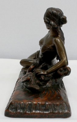 E. Drouot, Rêverie au bord du Lac, Bronze Sculpture, 1900-RVK-953935