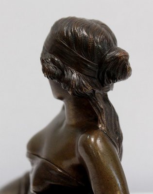 E. Drouot, Rêverie au bord du Lac, Bronze Sculpture, 1900-RVK-953935