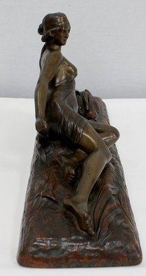 E. Drouot, Rêverie au bord du Lac, Bronze Sculpture, 1900-RVK-953935