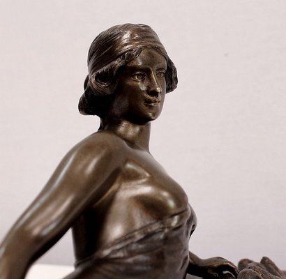 E. Drouot, Rêverie au bord du Lac, Bronze Sculpture, 1900-RVK-953935