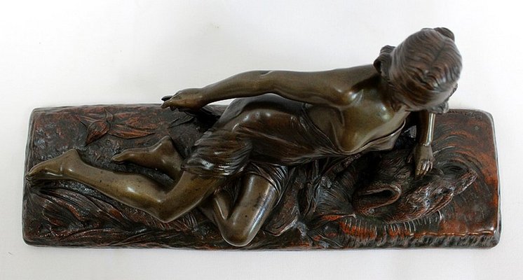 E. Drouot, Rêverie au bord du Lac, Bronze Sculpture, 1900-RVK-953935