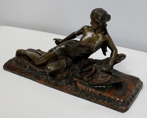 E. Drouot, Rêverie au bord du Lac, Bronze Sculpture, 1900-RVK-953935