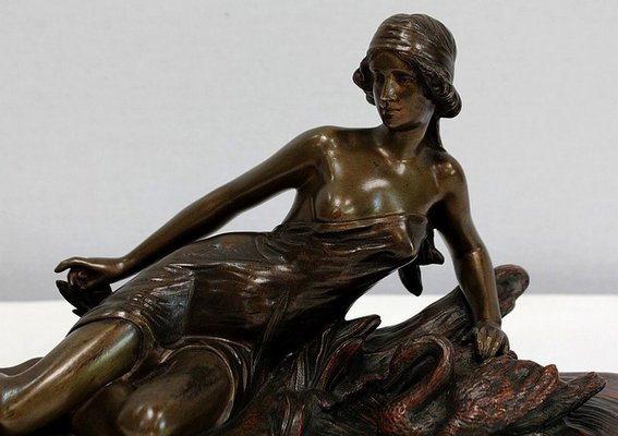 E. Drouot, Rêverie au bord du Lac, Bronze Sculpture, 1900-RVK-953935