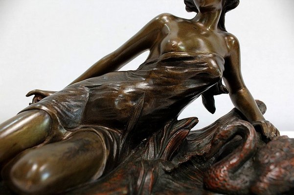 E. Drouot, Rêverie au bord du Lac, Bronze Sculpture, 1900-RVK-953935