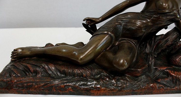 E. Drouot, Rêverie au bord du Lac, Bronze Sculpture, 1900-RVK-953935