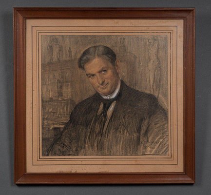 E. Fougerat, Portrait of Paul Thoby, 1933, Watercolor, Framed-QKG-1732714