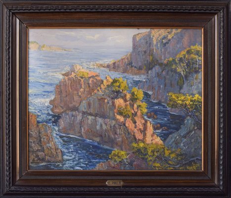 E. Palá, Impressionist Coastal Seascape, 20th-century, Oil on Canvas, Framed-AOI-1144897