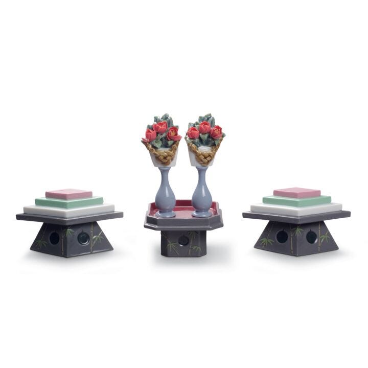 Tables for Sweets and Peach Flowers Figurine by Lladró
