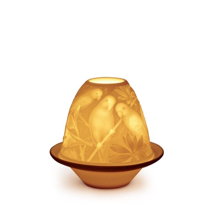 Parrots Lithophane with Plate by Lladró