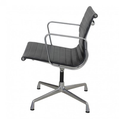 EA-108 Chair with Black Leather and an Aluminium Frame by Charles Eames for Vitra-MTD-1400510