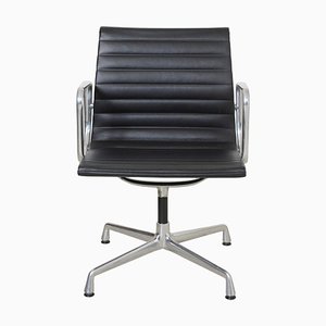 EA-108 Chair with Black Leather and an Aluminium Frame by Charles Eames for Vitra-MTD-1400510