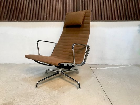 EA 124 Aluminium Lounge Chair & EA 125 Ottoman by Charles & Ray Eames for Vitra, 1958, Set of 2-JP-998156