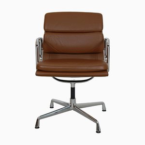 Ea-208 Chair in Brown Leather by Charles Eames-MTD-1736672