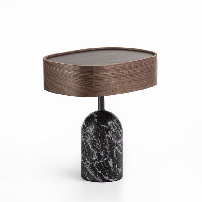 Ekero Night - Marble And Wood Bedside Table by Porada