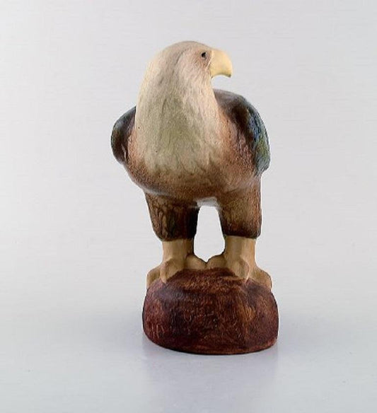 Eagle Figure in Glazed Ceramics by Lisa Larson for Gustavsberg