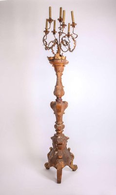 Early-18th Century Italian Giltwood Torchère or Floor Lamp, 1720-MBH-1032392