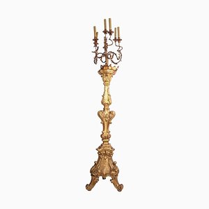 Early-18th Century Italian Giltwood Torchère or Floor Lamp, 1720-MBH-1032392