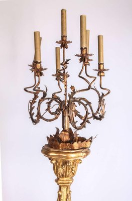 Early-18th Century Italian Giltwood Torchiere or Floor Lamp, 1720-MBH-1032324