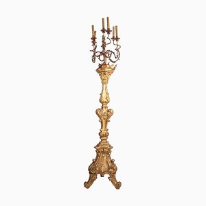 Early-18th Century Italian Giltwood Torchiere or Floor Lamp, 1720-MBH-1032324