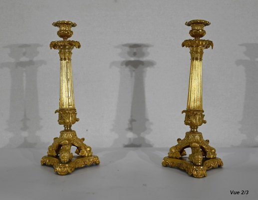 Early 19th Century Bronze Candleholders, Set of 2-RVK-1338278