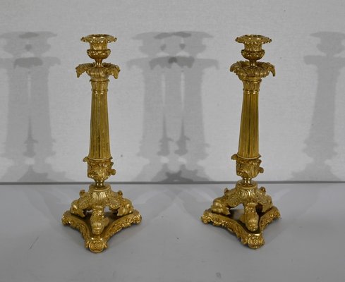 Early 19th Century Bronze Candleholders, Set of 2-RVK-1338278