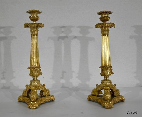 Early 19th Century Bronze Candleholders, Set of 2-RVK-1338278